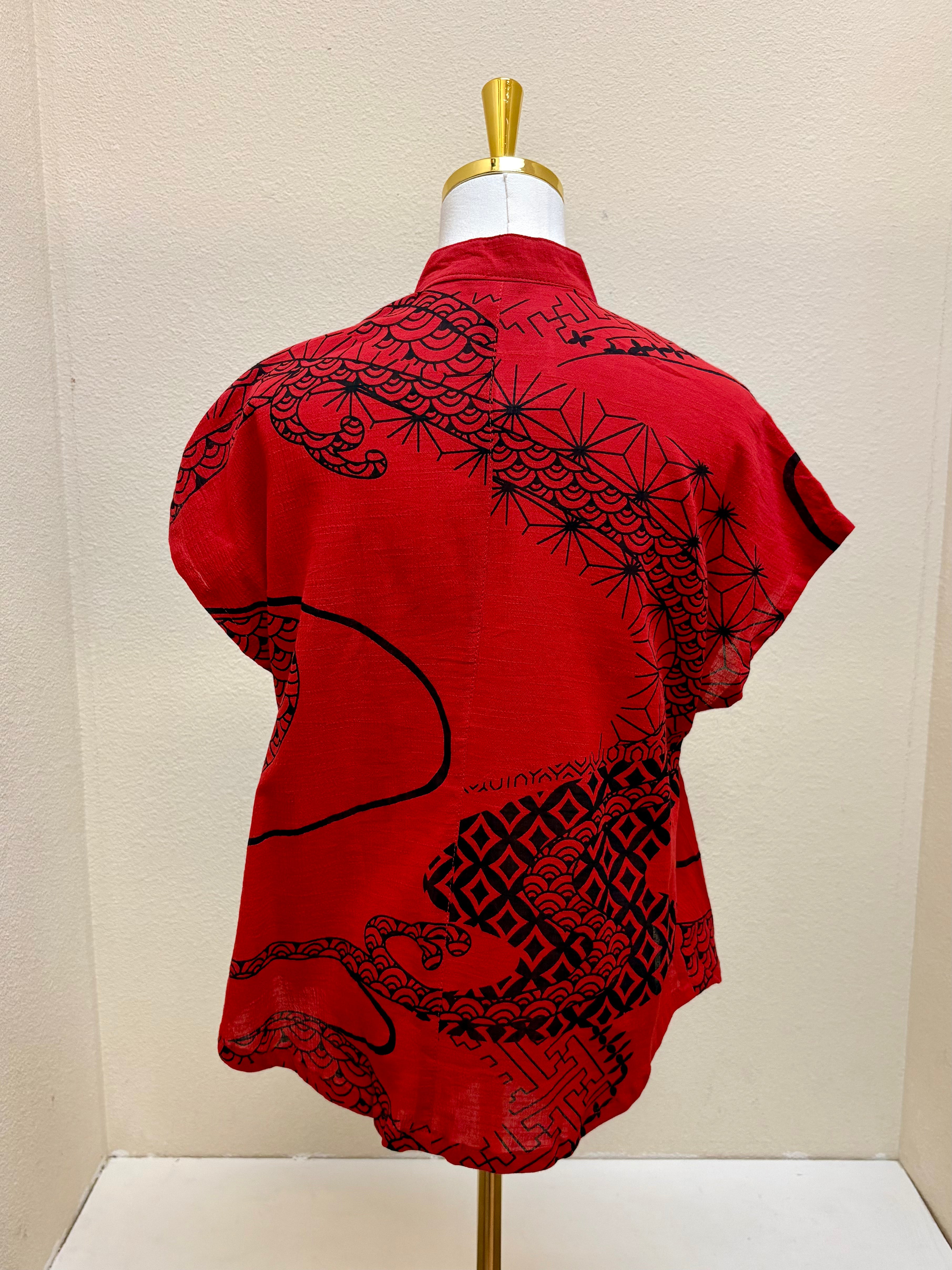 Yasuko Pintuck Blouse - KW-126 - Red