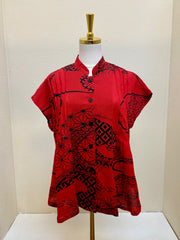 Yasuko Pintuck Blouse - KW-126 - Red