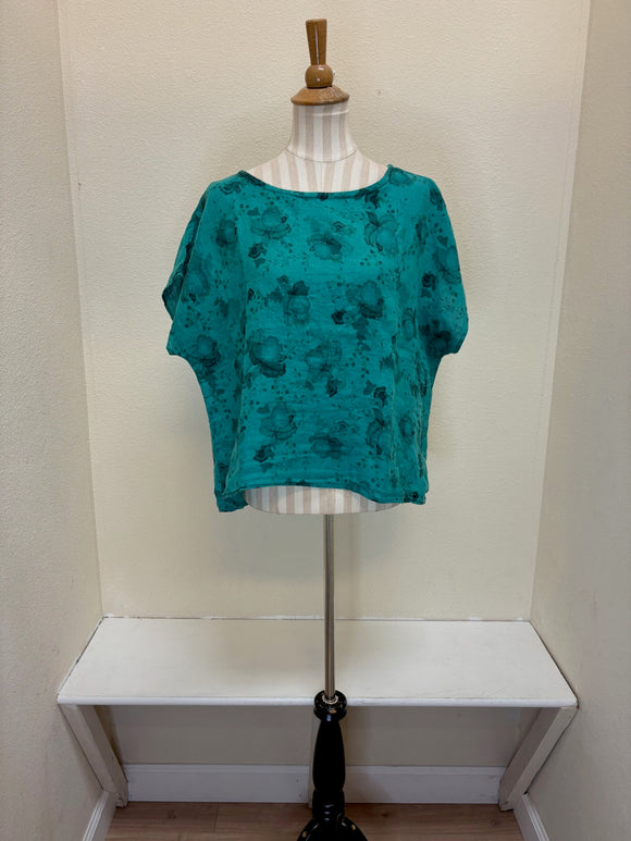 CUT LOOSE Leoni Floral Print S/L High Low Top - 4706182 - RIVIERA