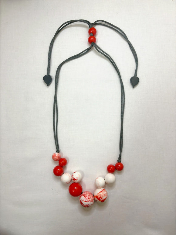 ZSISKA Bolas Orange Marble Necklace