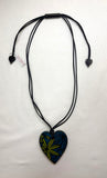 ZSISKA Prima Olive Green & Dark Green Heart Pendant Necklace