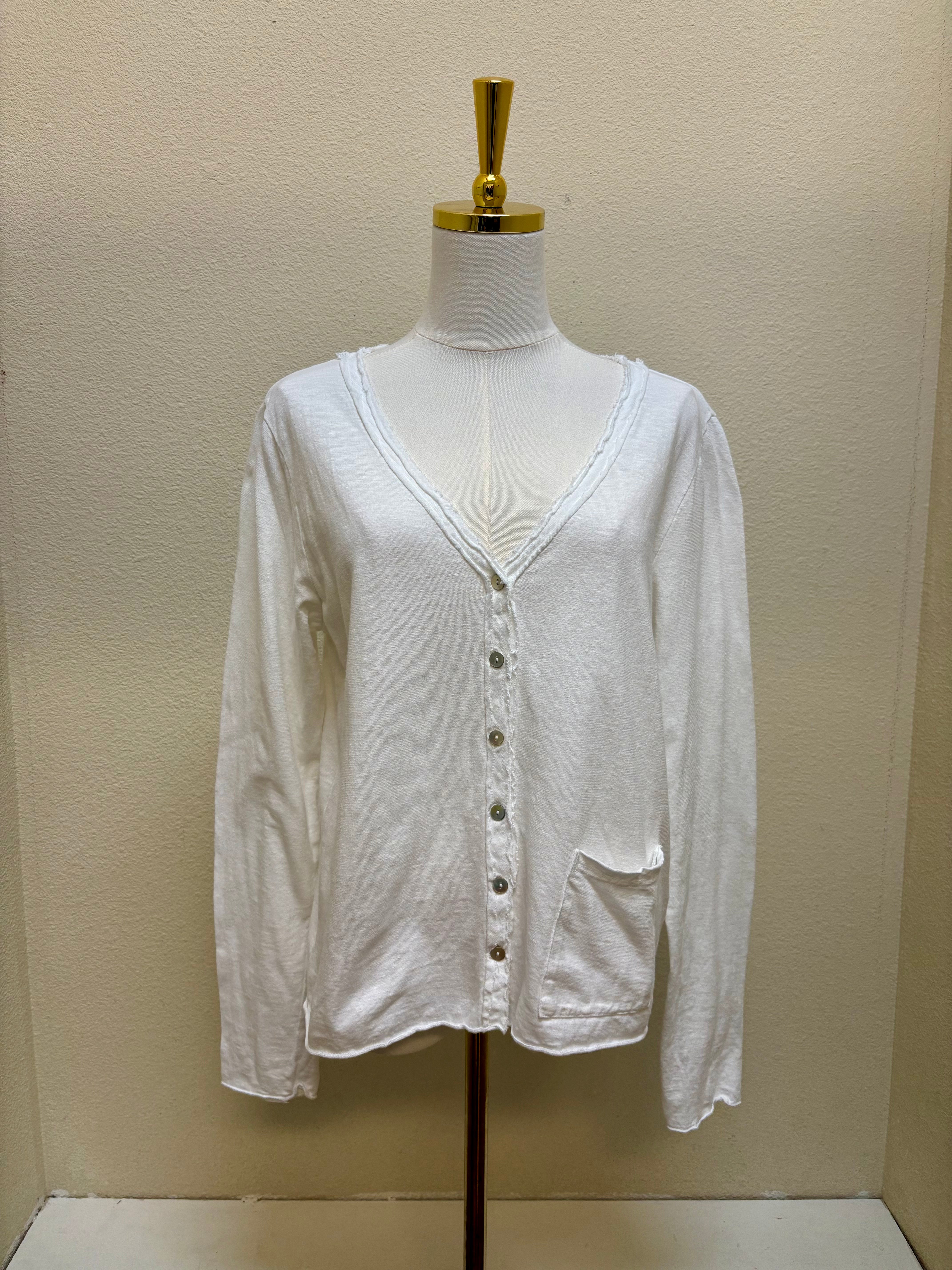 CUT LOOSE Linen Cotton Jersey Crop Pkt Cardi - 5018417