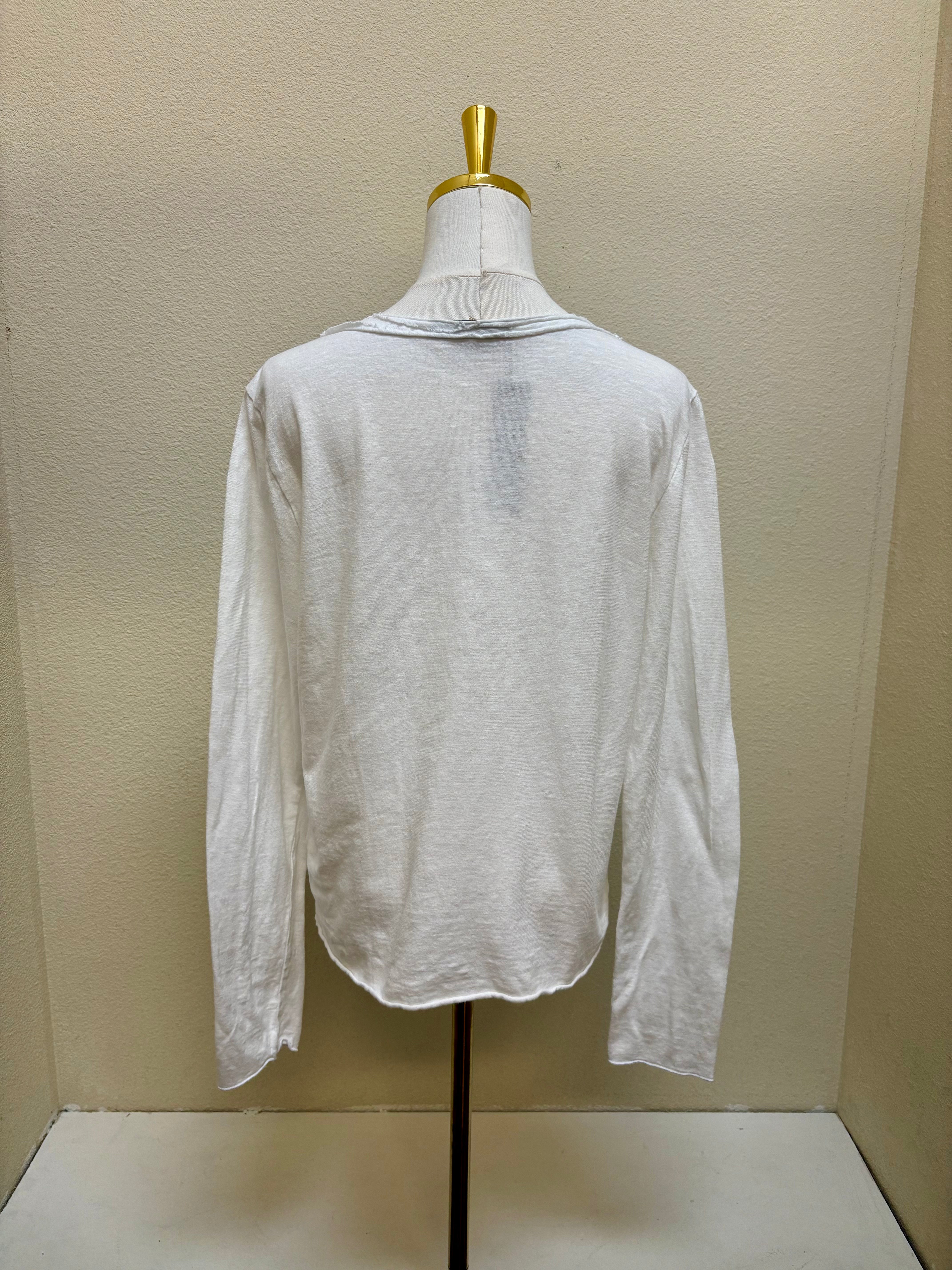 CUT LOOSE - Linen Cotton Jersey Crop Pocket Cardigan - 5018417