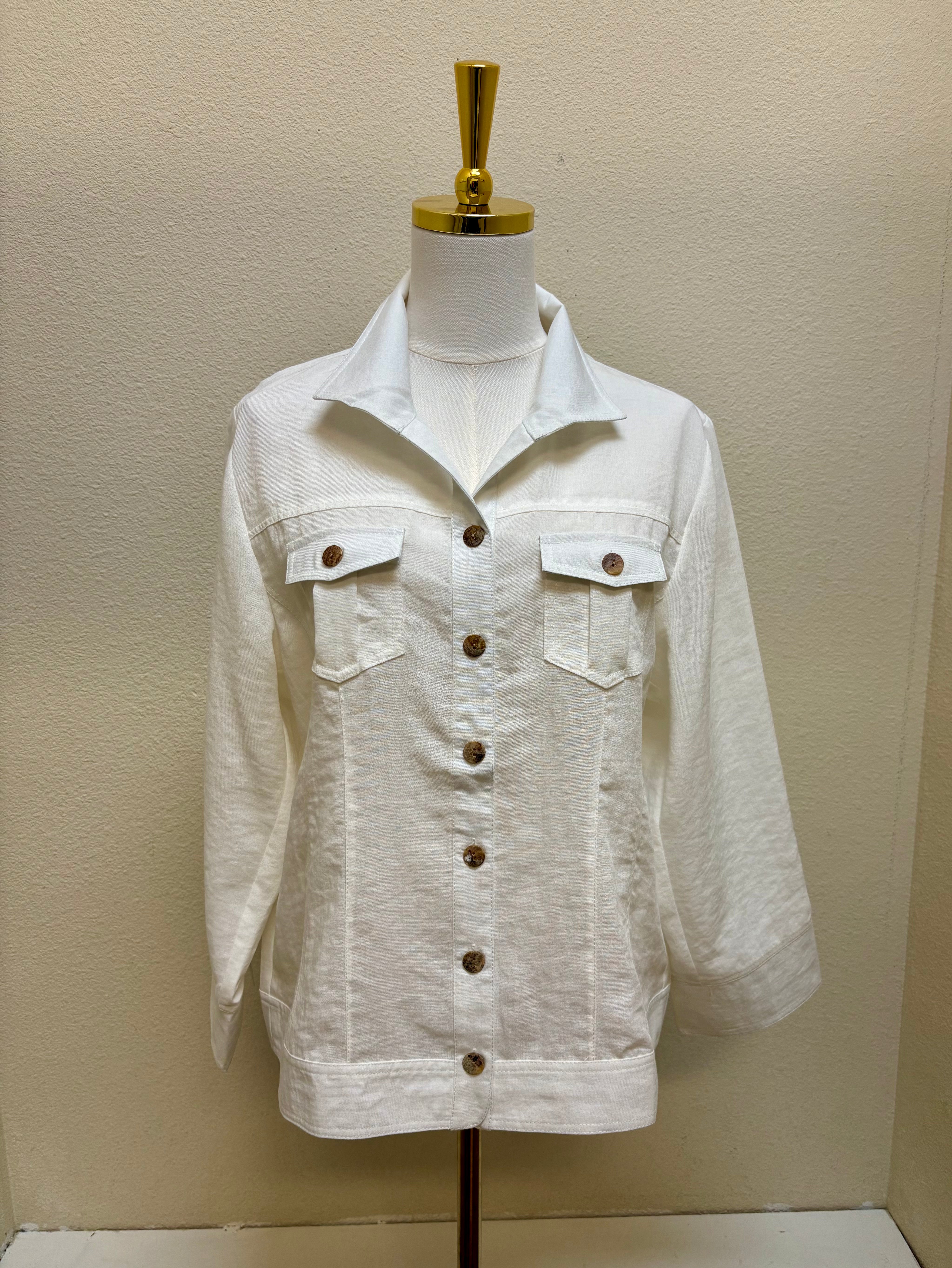 Fridaze AA27 - Linen Jean Jacket II - WHITE