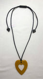 ZSISKA Prima Heart Mustard Yellow Adjustable Pendant Necklace