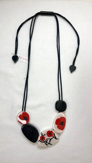 ZSISKA Baila Red Five Bead Necklace