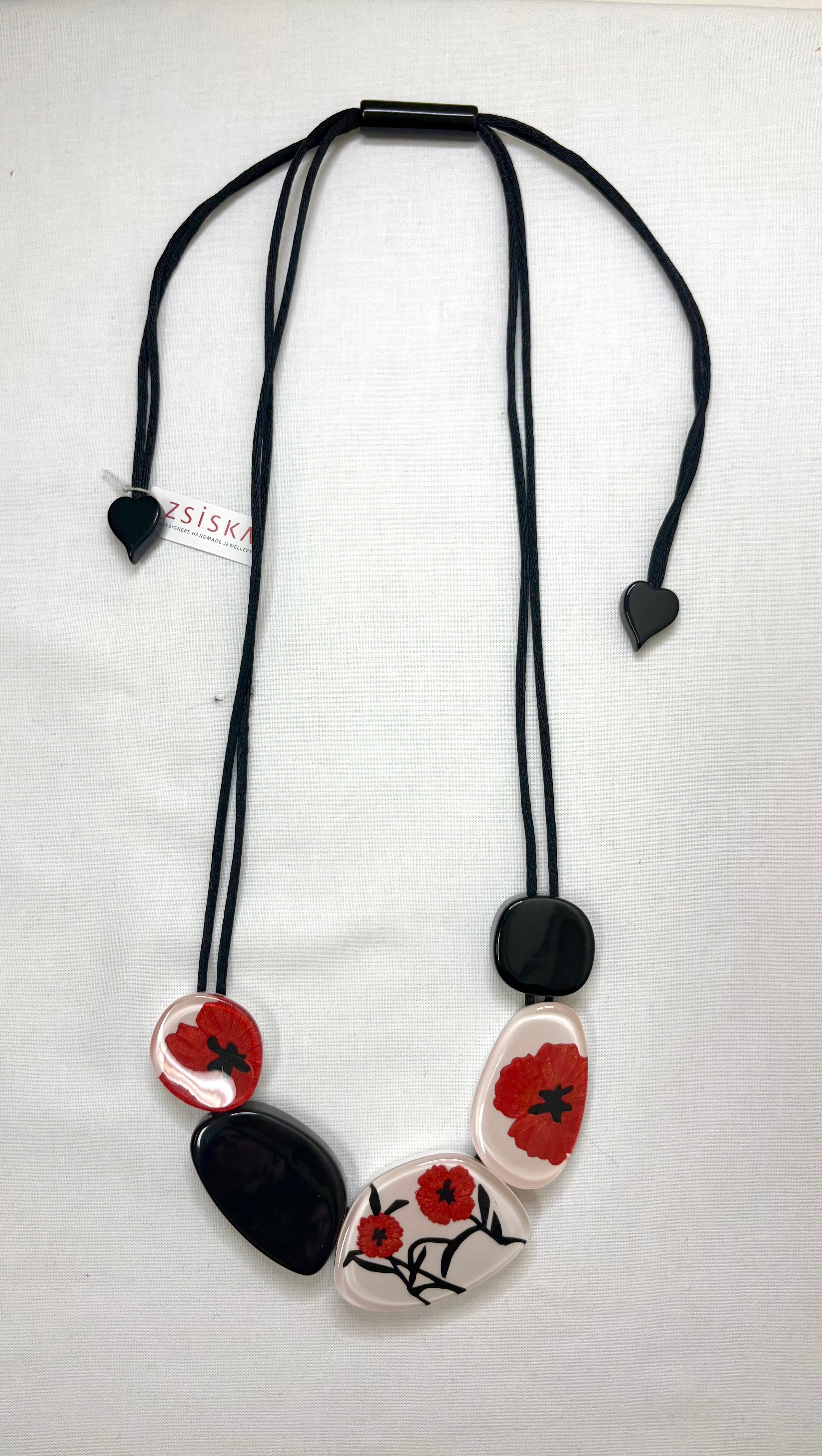ZSISKA Baila Red Five Bead Necklace