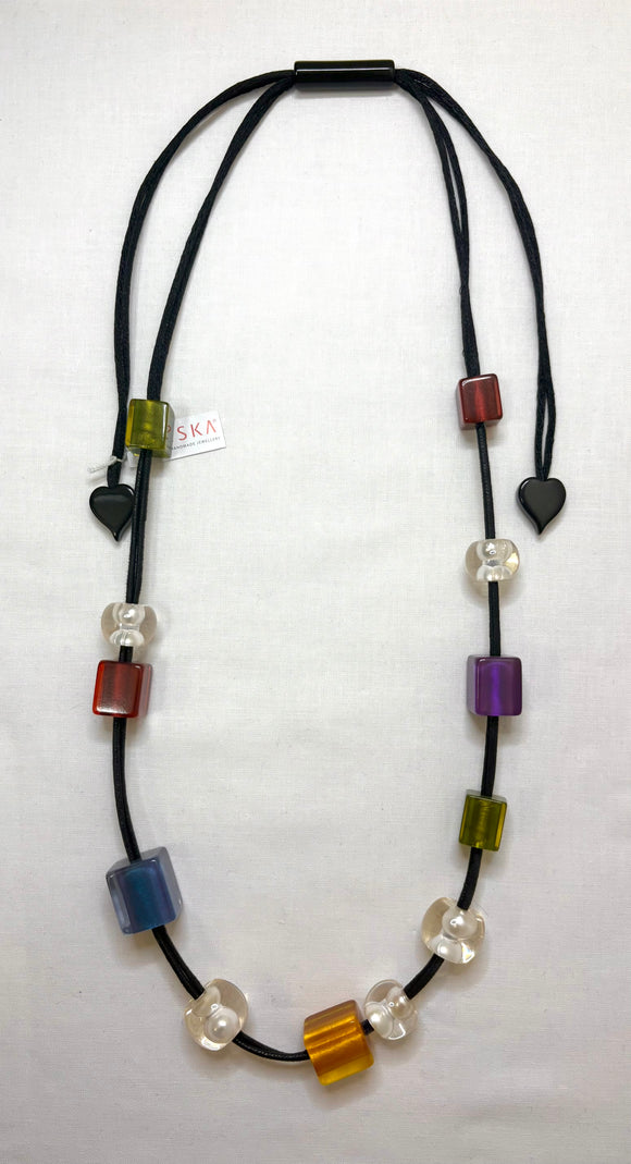 ZSISKA Multicolor Translucent Bead Necklace
