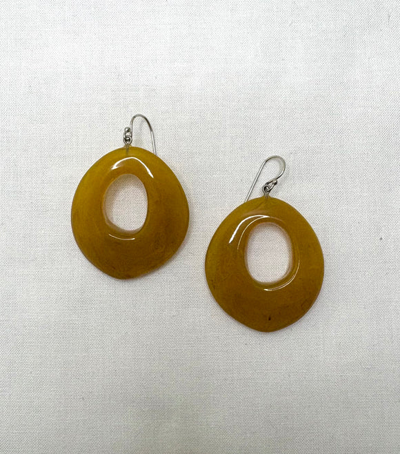 ZSISKA Solid Mustard Yellow Thick Hoop Earring