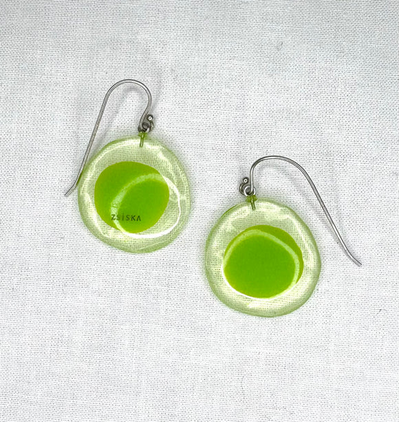 ZSISKA Prue Flora Green Disc Earring