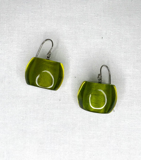 ZSISKA Metallic Green Round Earring