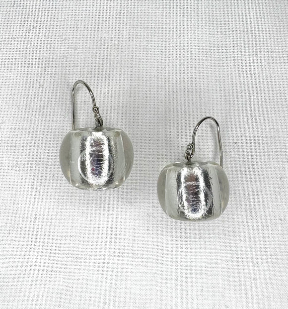 ZSISKA Metallic Silver Round Earring