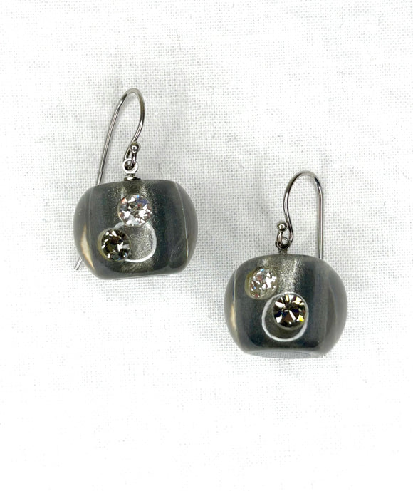 ZSISKA Bliss Luxx Anthracite Crystal Round Earring