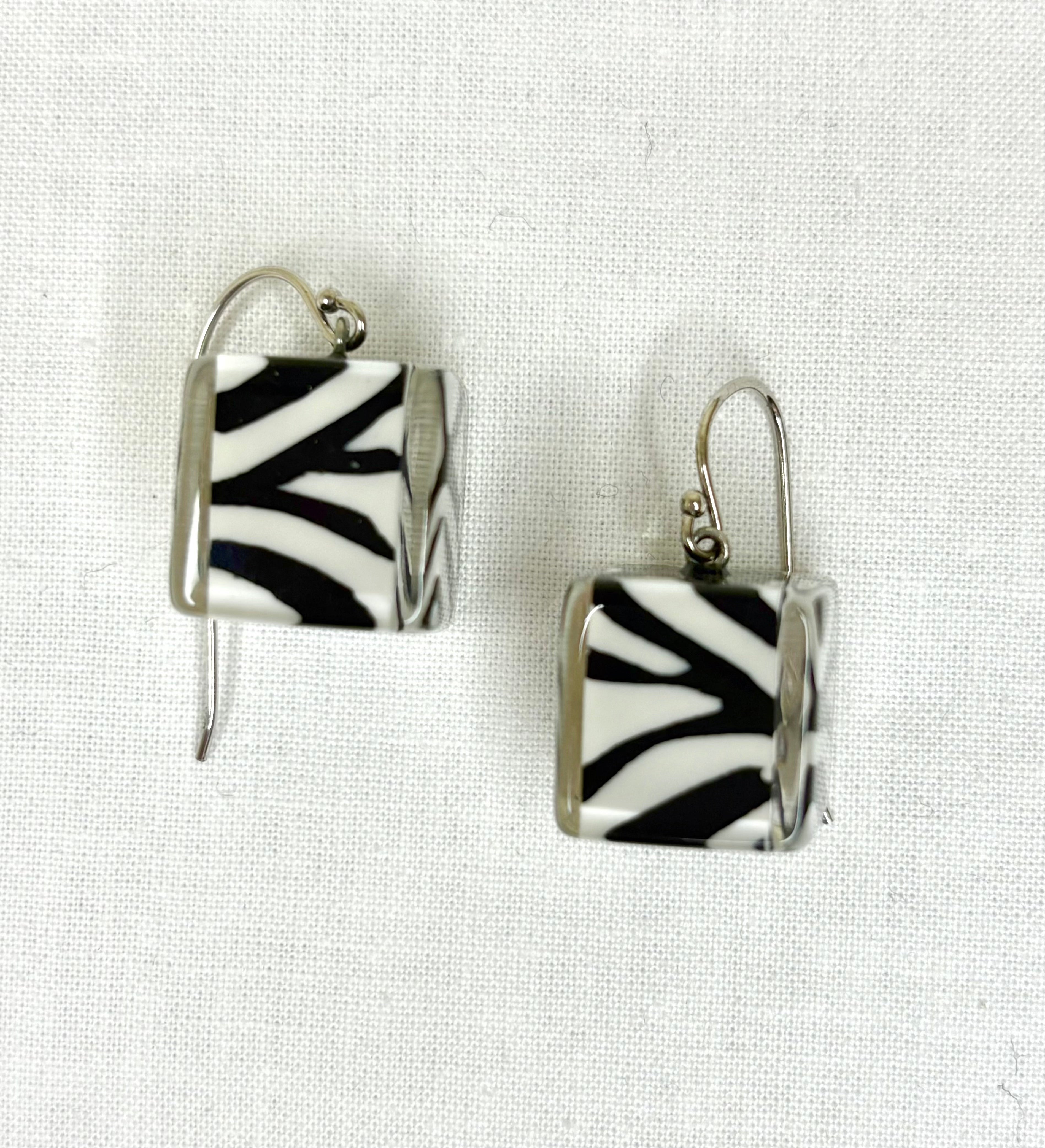 ZSISKA Zebra Print Cube Earring