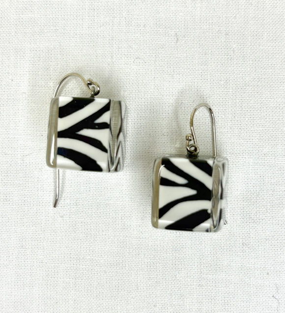 ZSISKA Zebra Print Cube Earring