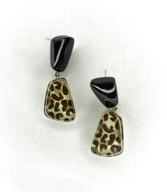 ZSISKA Leopard Print Layered Earring