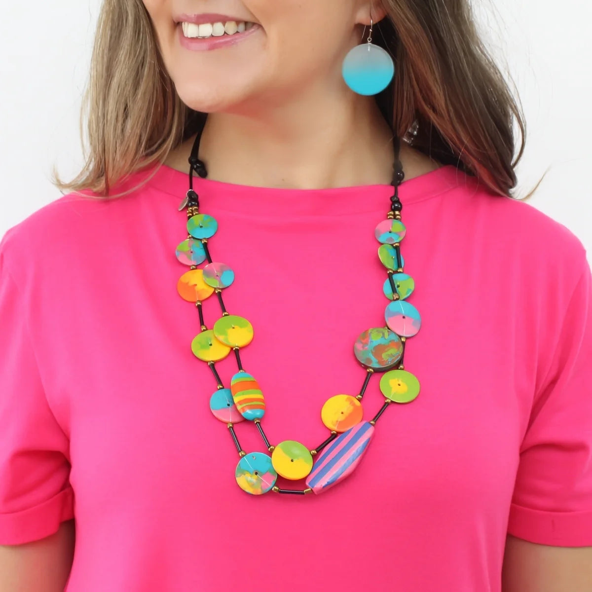 SYLCA Reese Colorburst Double Strand Necklace