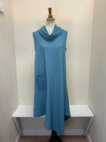 INOAH "Denim" - Solid Cowl Neck Dress