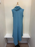 INOAH "Denim" - Solid Cowl Neck Dress