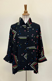 MOONLIGHT Bright Colored Confetti Button Down Top - 2730