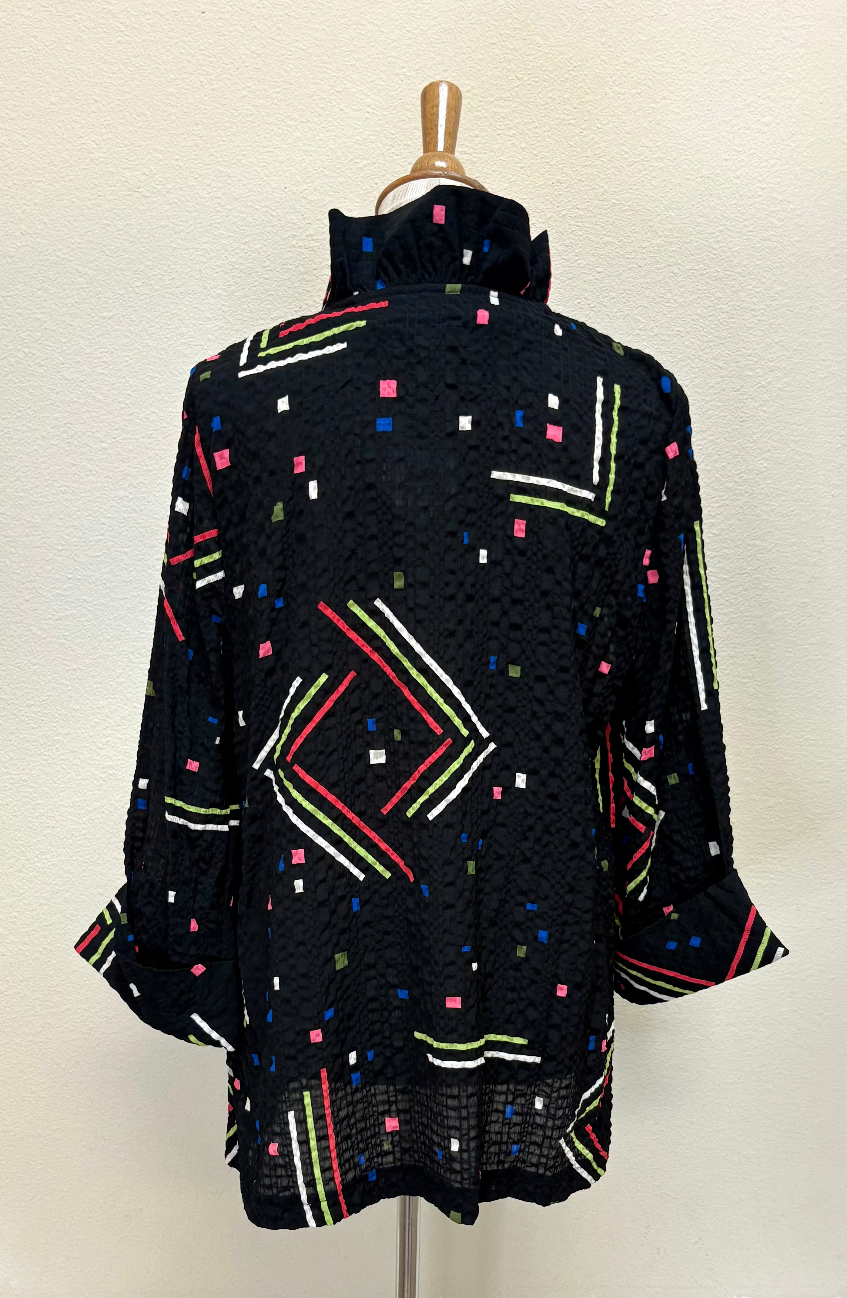 MOONLIGHT Bright Colored Confetti Button Down Top - 2730