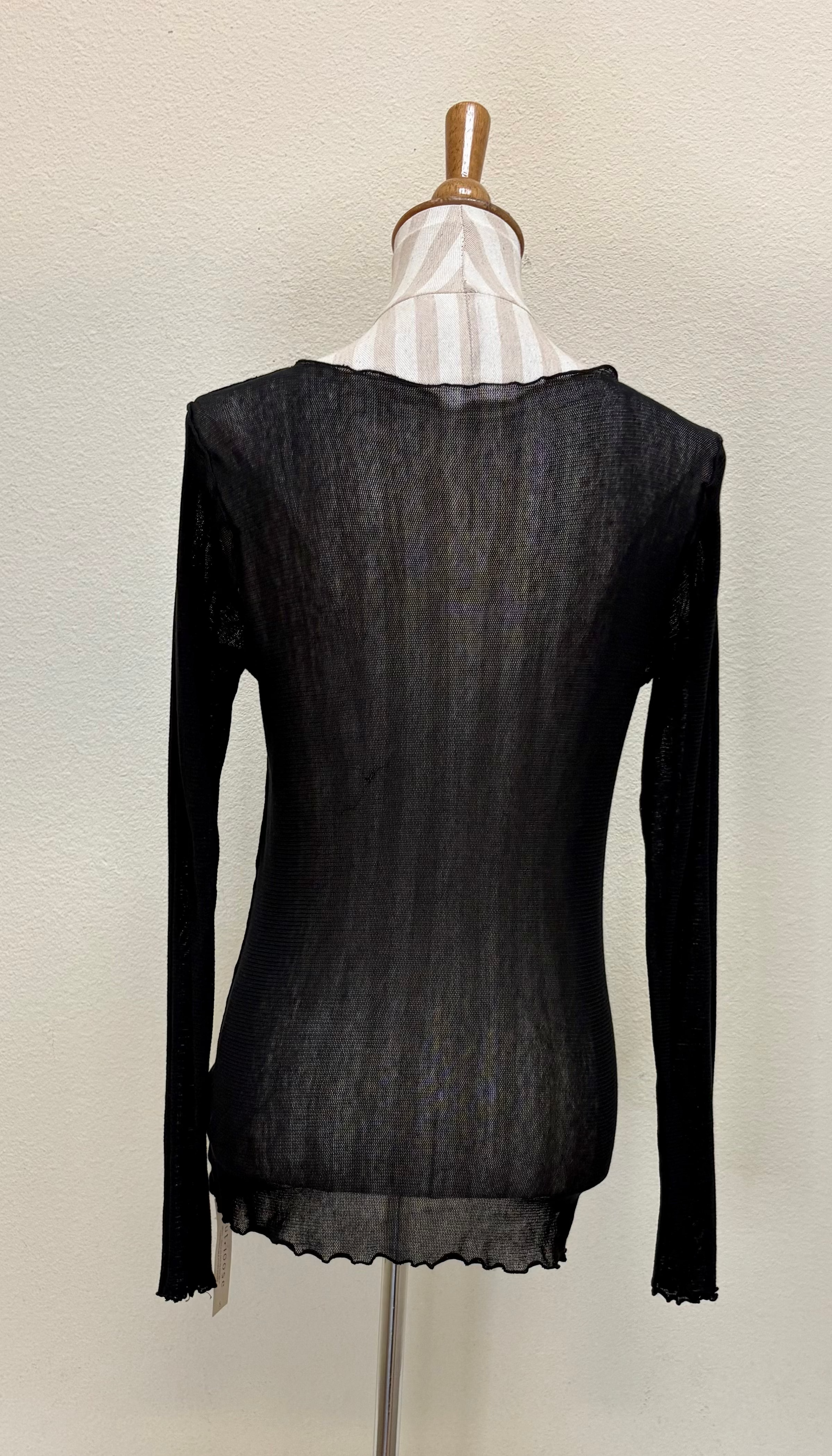 CUT LOOSE - Tulle Pearl Edge Top - BLACK