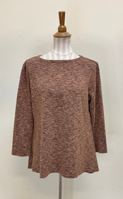 CUT LOOSE Crimped Fabric 3/4 Sleeve Boatneck Top - 6546552