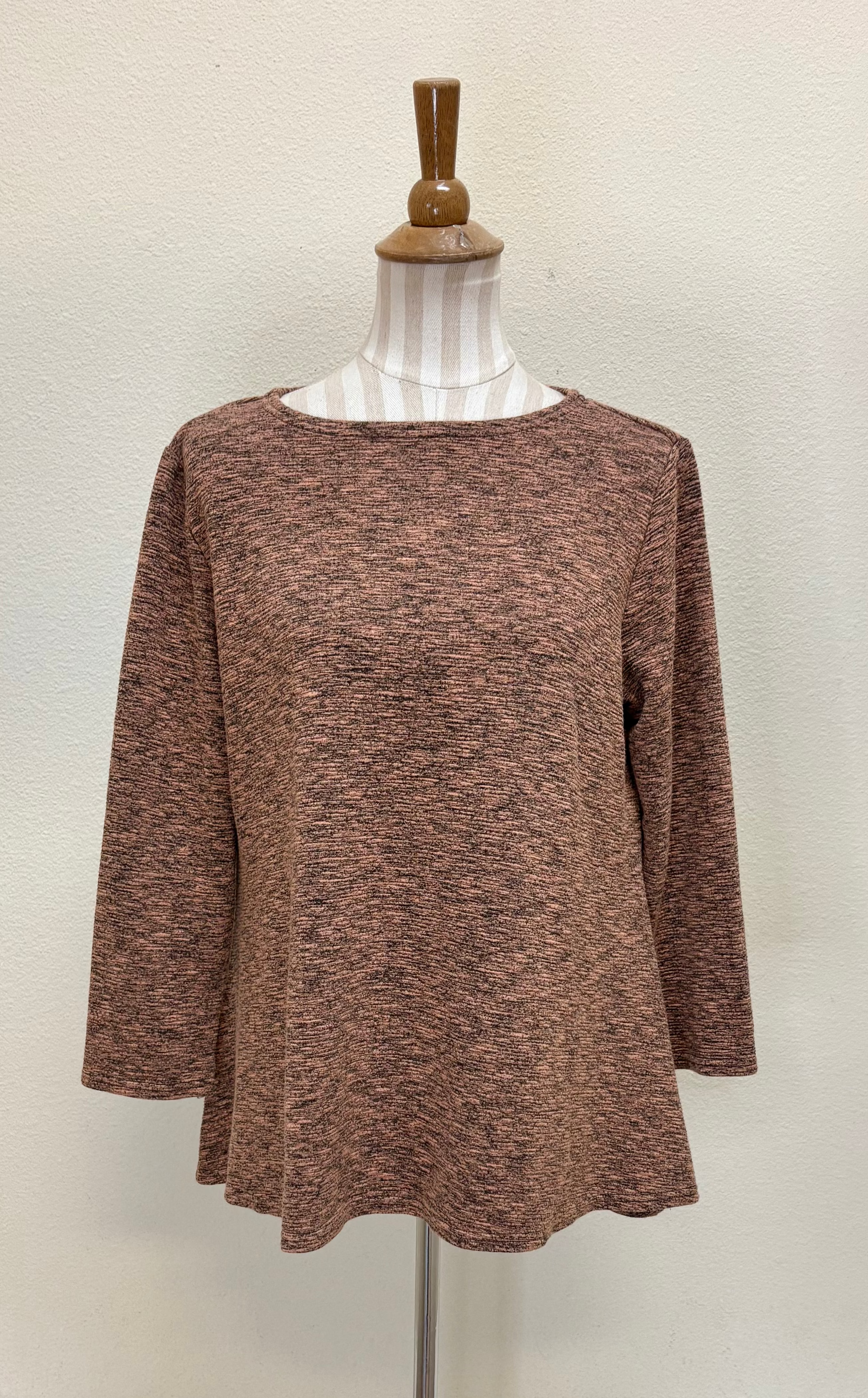 CUT LOOSE Crimped Fabric 3/4 Sleeve Boatneck Top - 6546552