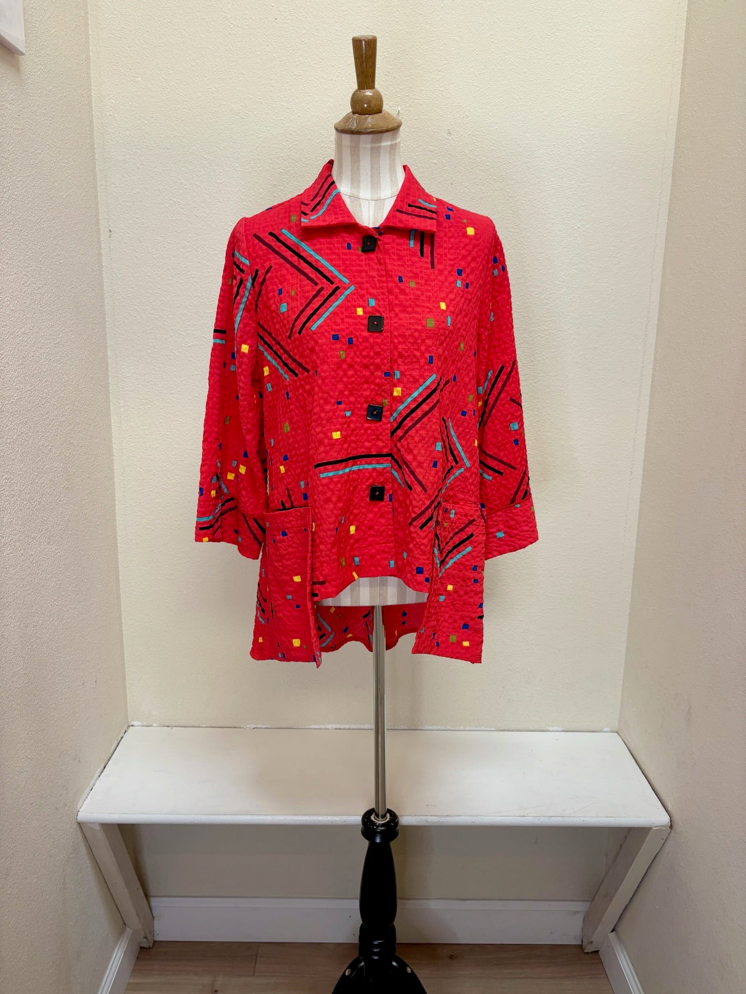 Moonlight Polka Dot & Stripe Jacket - 2743 CORAL CONFETTI