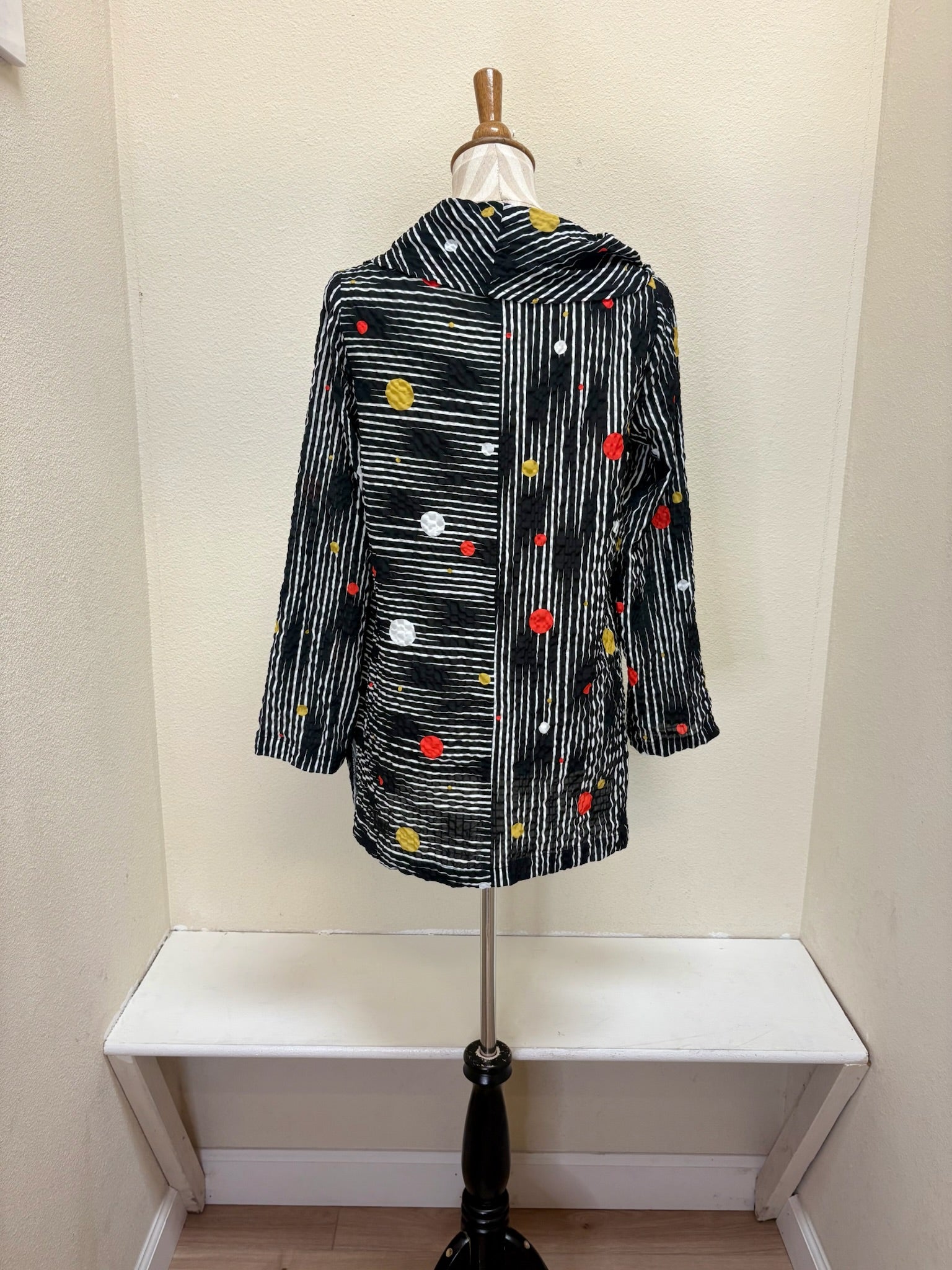 Moonlight Polka Dot Stripe Cowl Neck Top - 2090 NEW