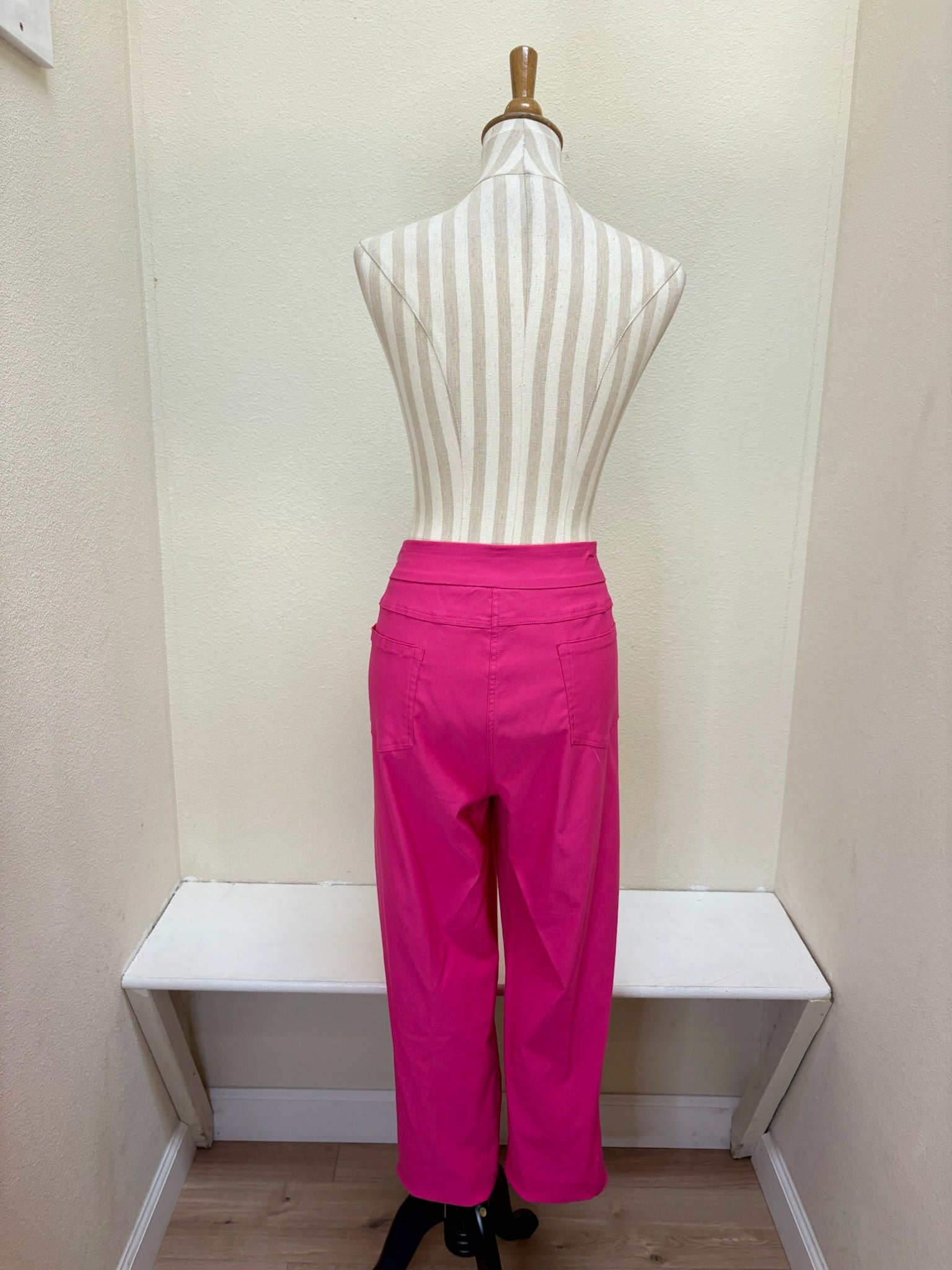 Slimsation ANKLE Women's Pull On Solid Fine Line Twill Pant With Real Pockets (M30719PM) - BRTFCS