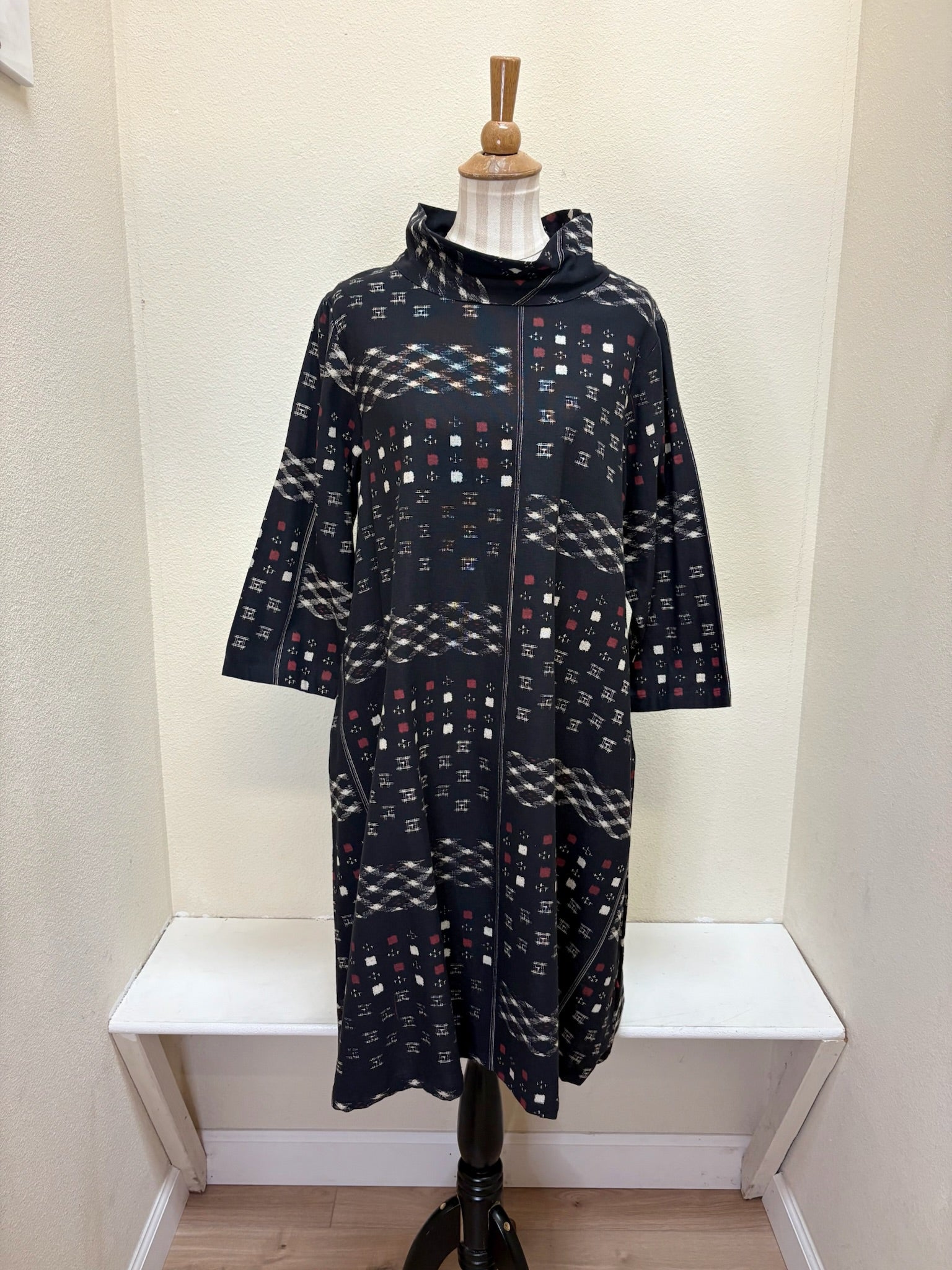 Yaza Tara Cowl Dress - IKAT PRINT