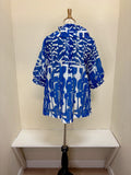 DAMEE ABSTRACT PATTERN MID SWING JKT - 4808-BLU - S ONLY