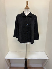 DAMEE METALLIC CROPPED JKT - 4952 - BLK