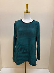 Fenini Textured Stripe Patch Shirt - C47052- TEAL