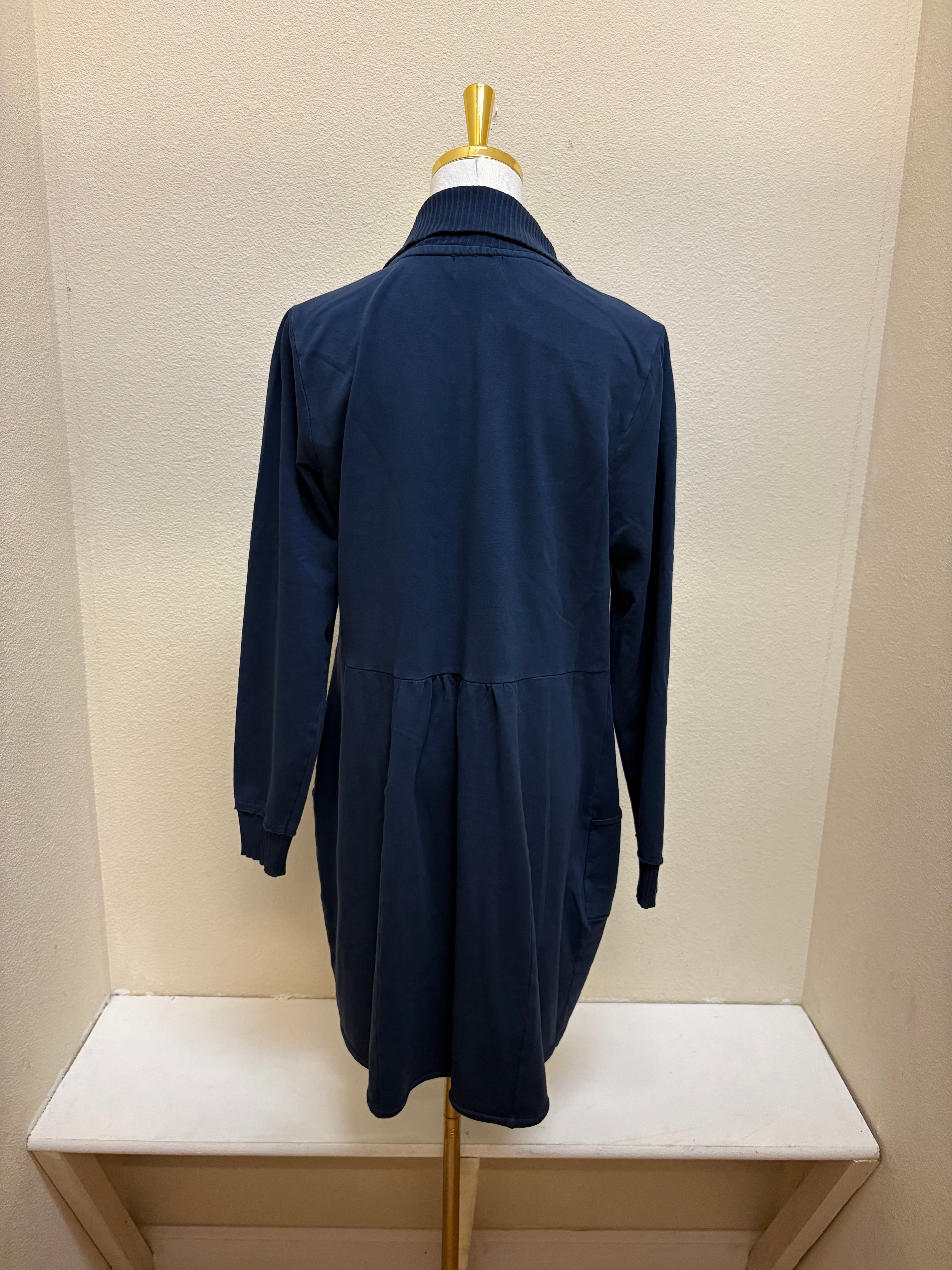 Fenini Button Front Ribbed Collar Jacket - C47026 - DENIM