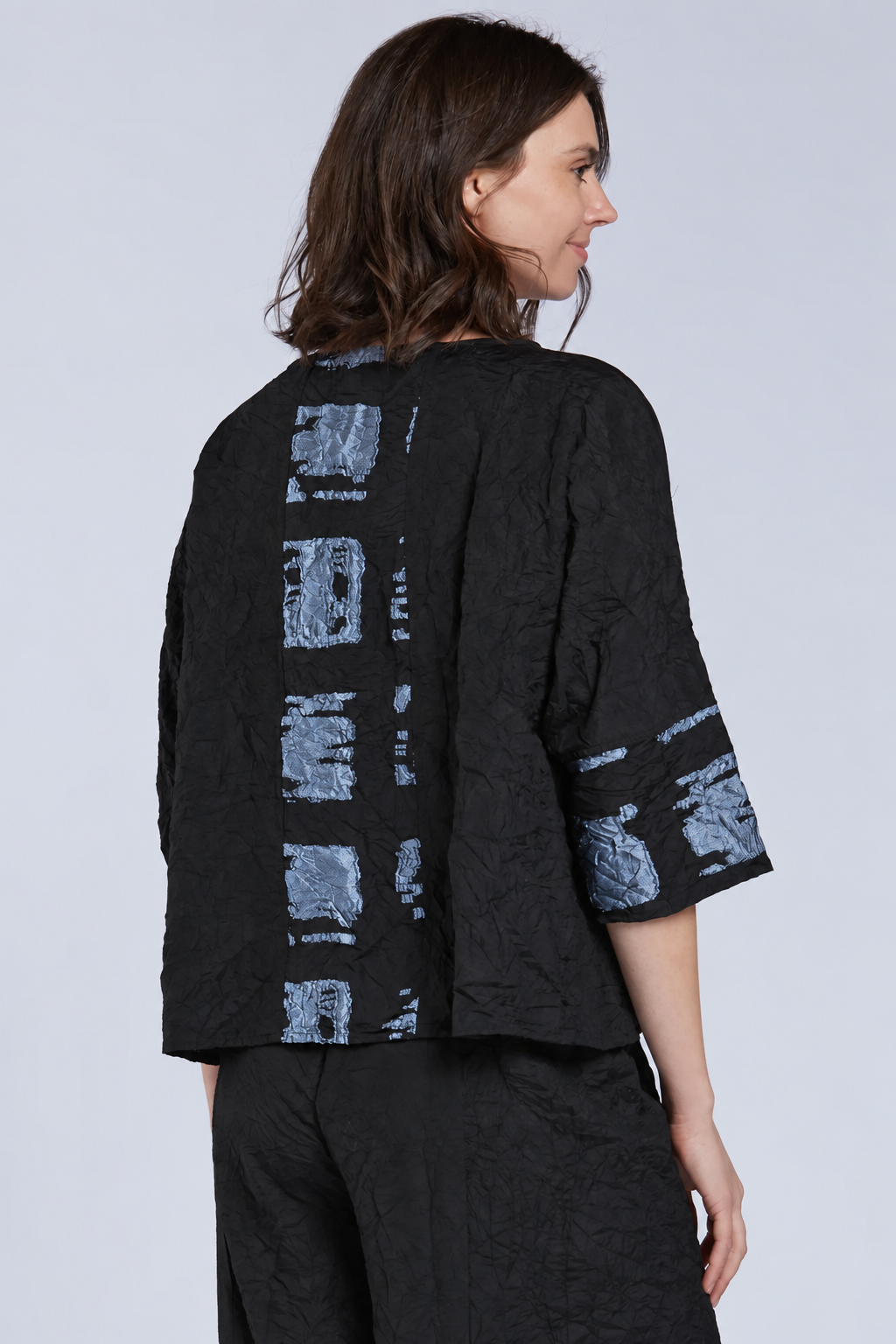 Sydney Project Tori Round Neck 3/4 Sleeve Boxy Top - CJT1088 - ICE BLUE