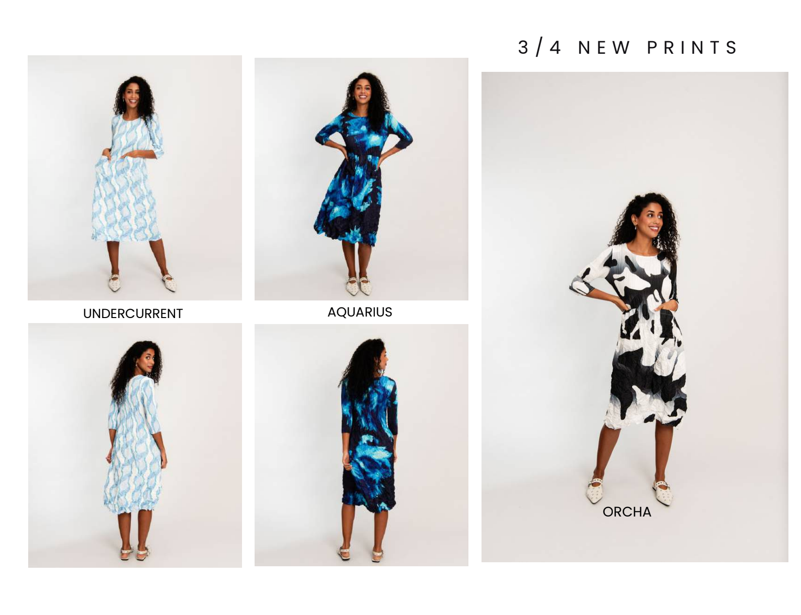 Alquema 3/4 Sleeve Smash Pocket  Dress - ORCHA