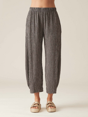 CUT LOOSE Crinkle Check Side Pleat Lantern Pant - 6122205