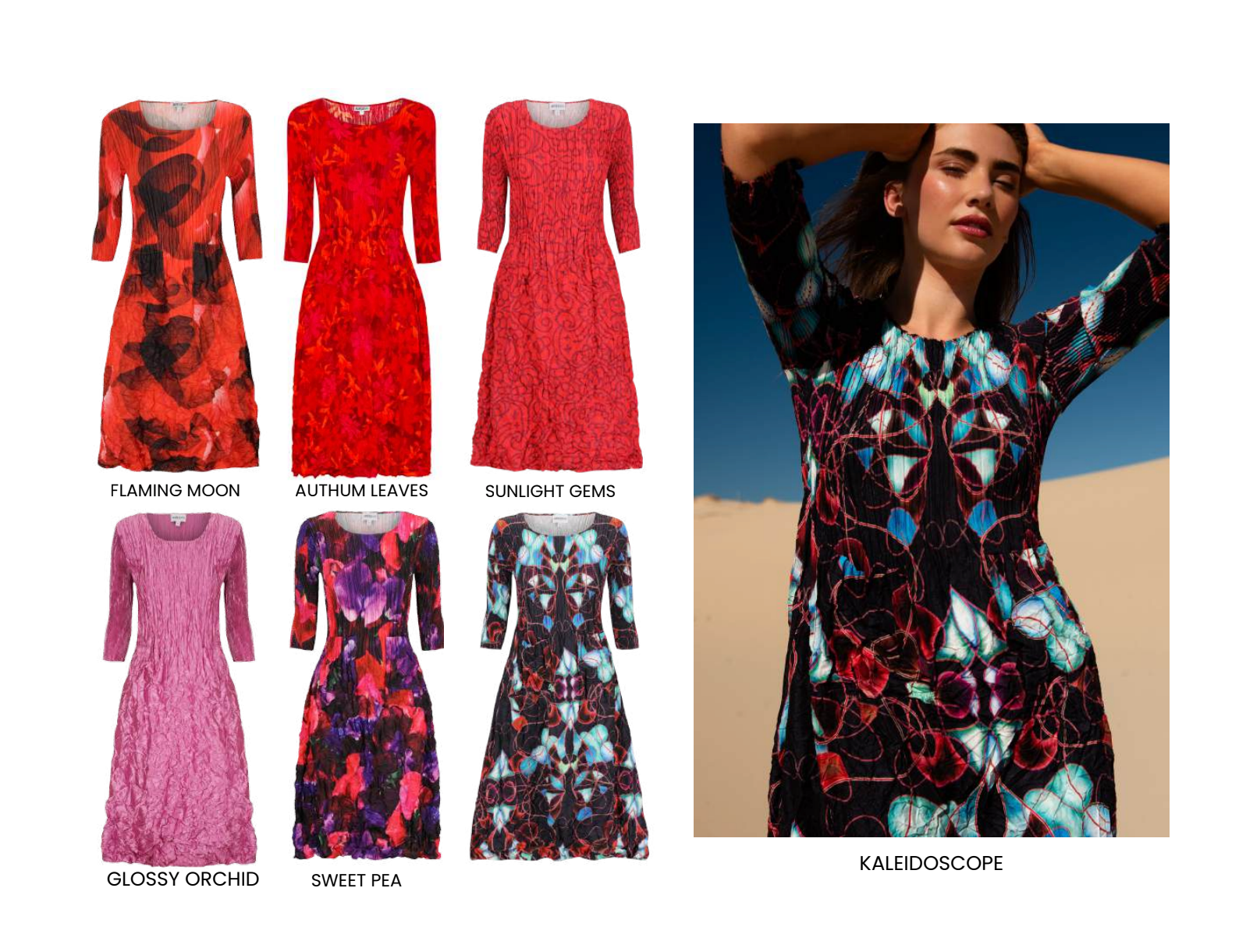 Alquema 3/4 Sleeve Smash Pocket  Dress - FLOWER MAP