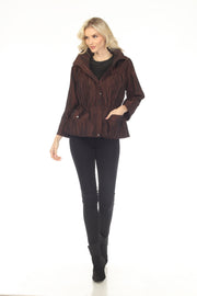 Oopera Snap Front Crinkle Fabric Raincoat - Copper Bronze - J2658W-4
