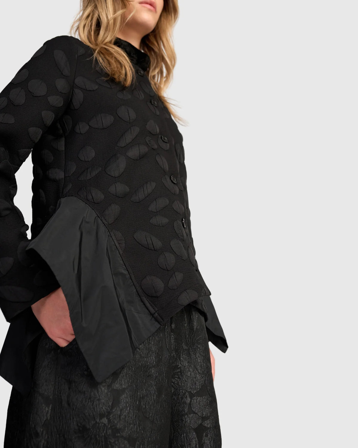 ALEMBIKA Valmont Peplum Jacket  - AJ729C - BLACK SPOTS