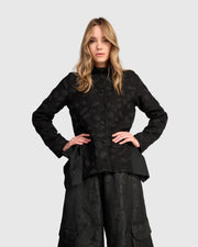 ALEMBIKA Valmont Peplum Jacket  - AJ729C - BLACK SPOTS