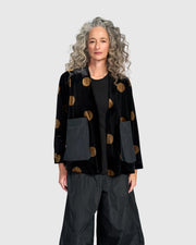 ALEMBIKA Asteria Velvet Jacket - AJ733E - BLACK/GOLD DOT