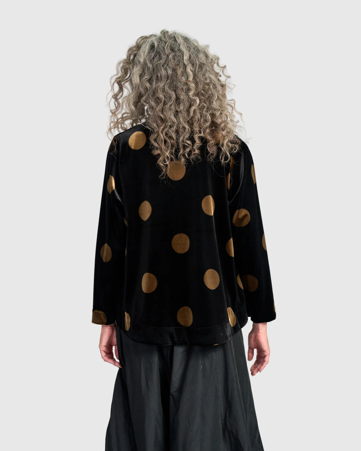 ALEMBIKA Asteria Velvet Jacket - AJ733E - BLACK/GOLD DOT