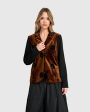 ALEMBIKA Highball Velvet Blazer - AJ735A - AMBER/BLACK DOT
