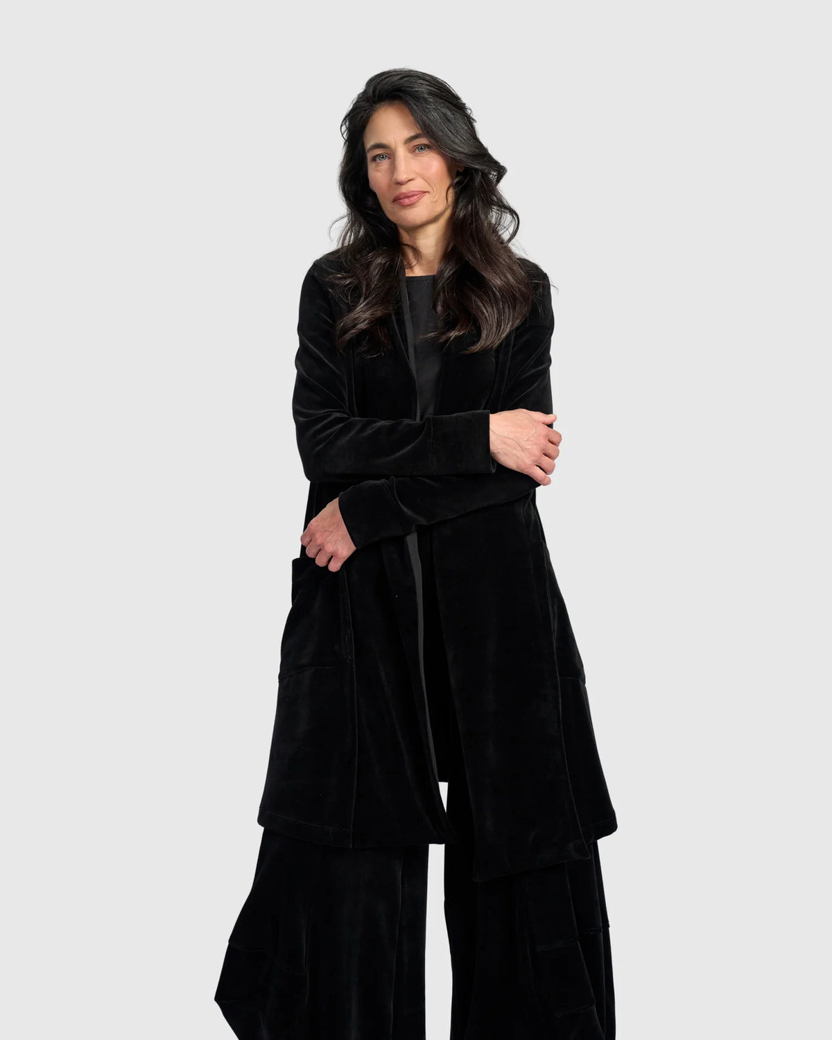 ALEMBIKA Everyday Velvet Cardigan Jacket - AJ941B - BLACK
