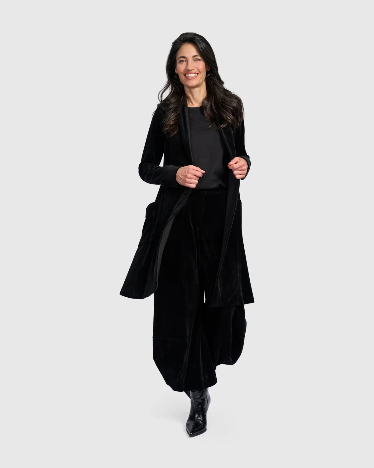 ALEMBIKA Everyday Velvet Cardigan Jacket - AJ941B - BLACK