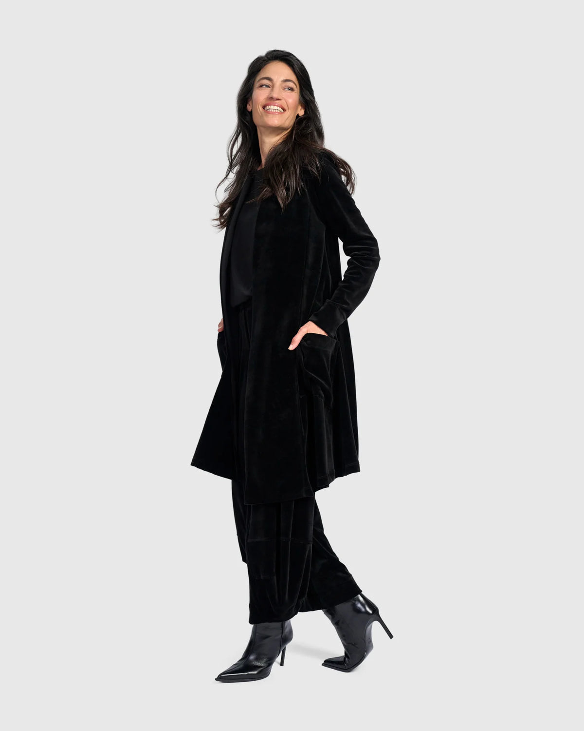 ALEMBIKA Everyday Velvet Cardigan Jacket - AJ941B - BLACK