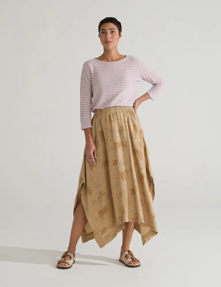 CUT LOOSE - Brush Stroke Side Slit Skirt - 4699089